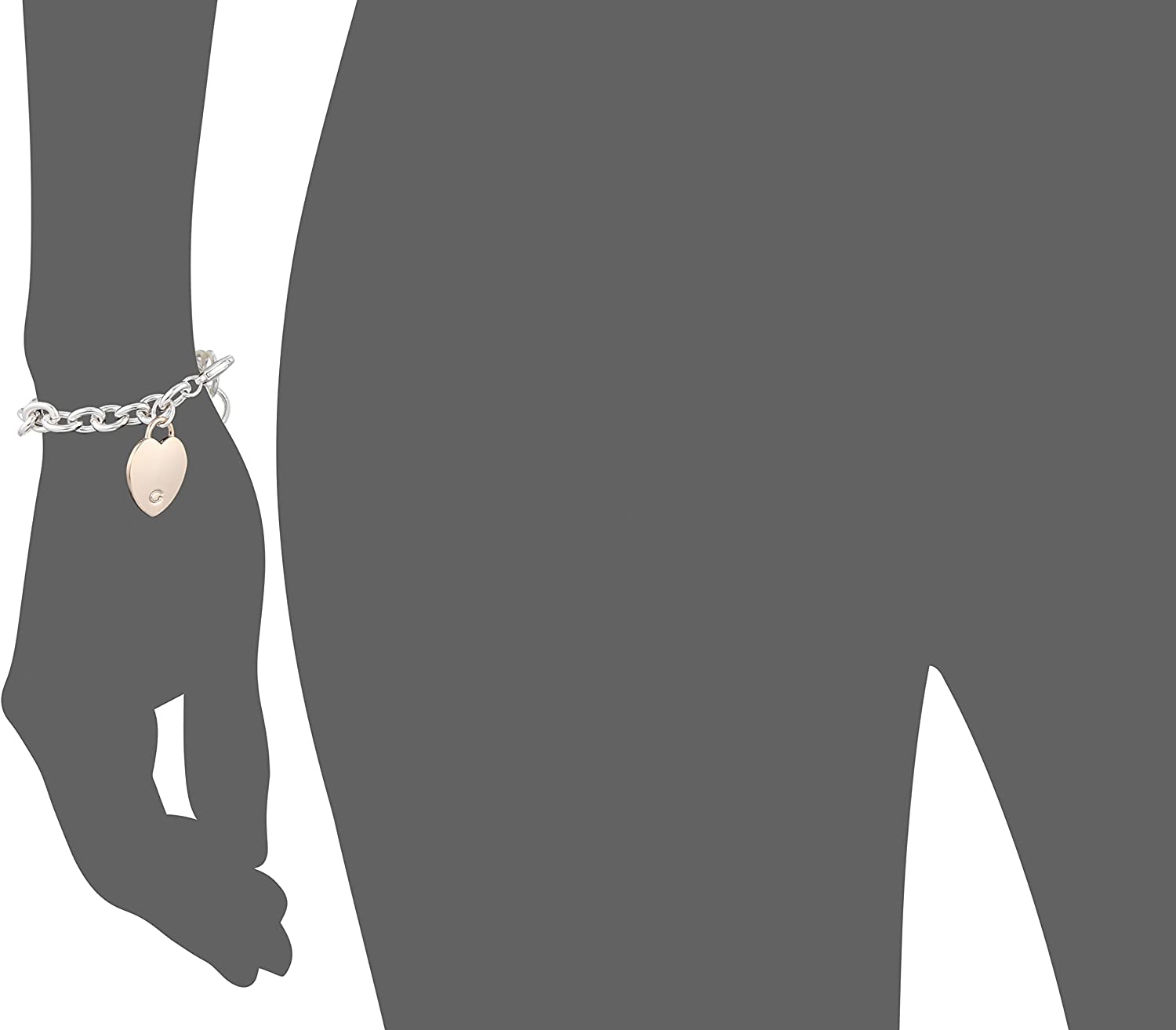 GUESS "Basic" G Logo Heart Link Bracelet - Image 2
